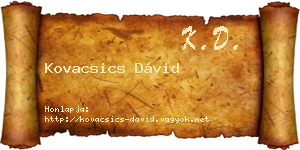 Kovacsics Dávid névjegykártya