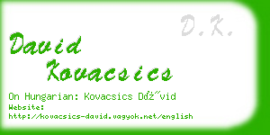 david kovacsics business card